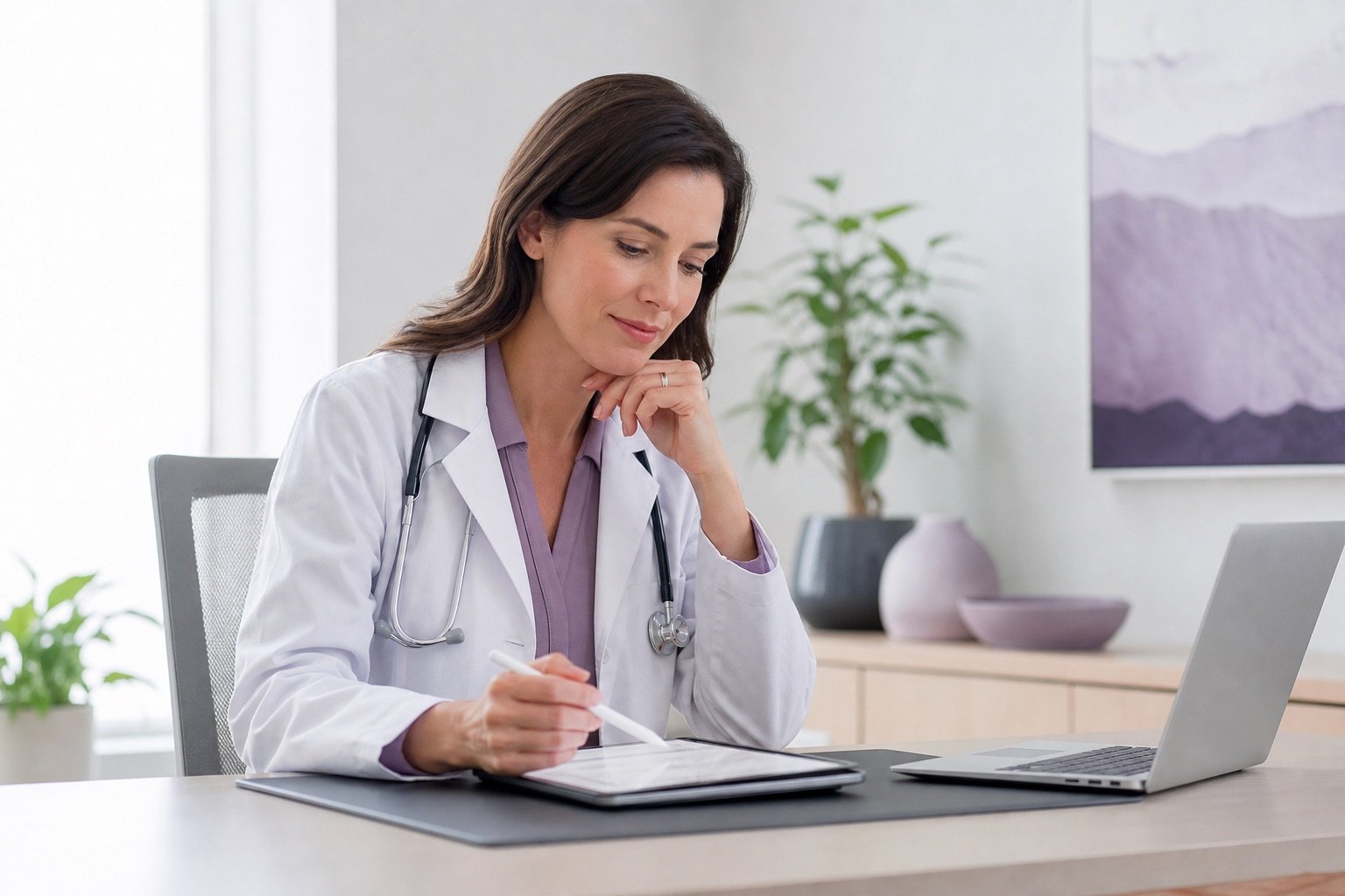 Online doctor issuing a medical note in Canada after a virtual assessment